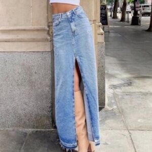 Zara Denim Maxi Skirt